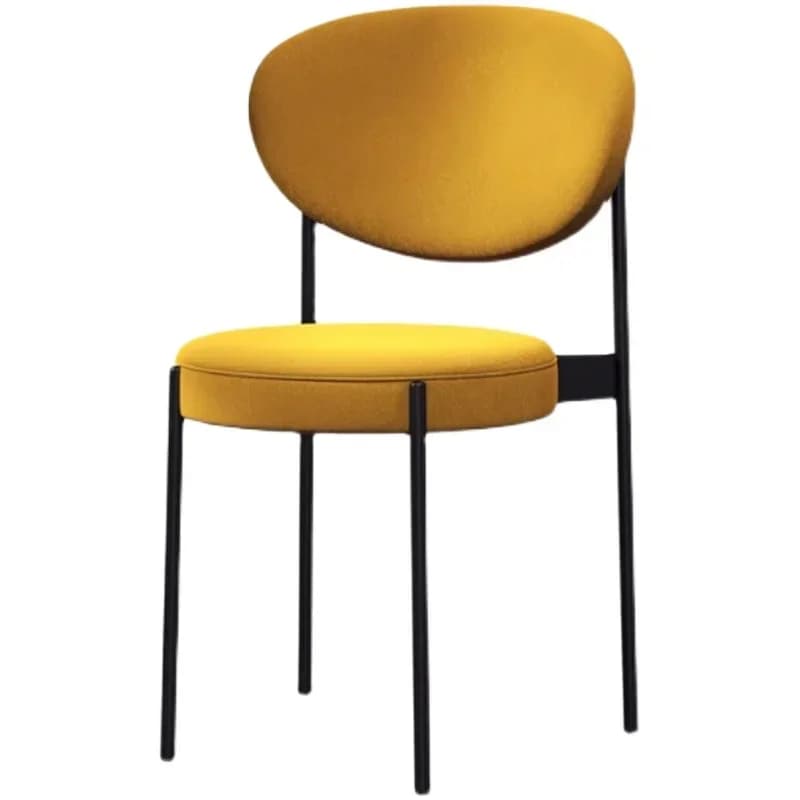Cadeira de jantar moderna estofada estilo nórdico cor amarela
