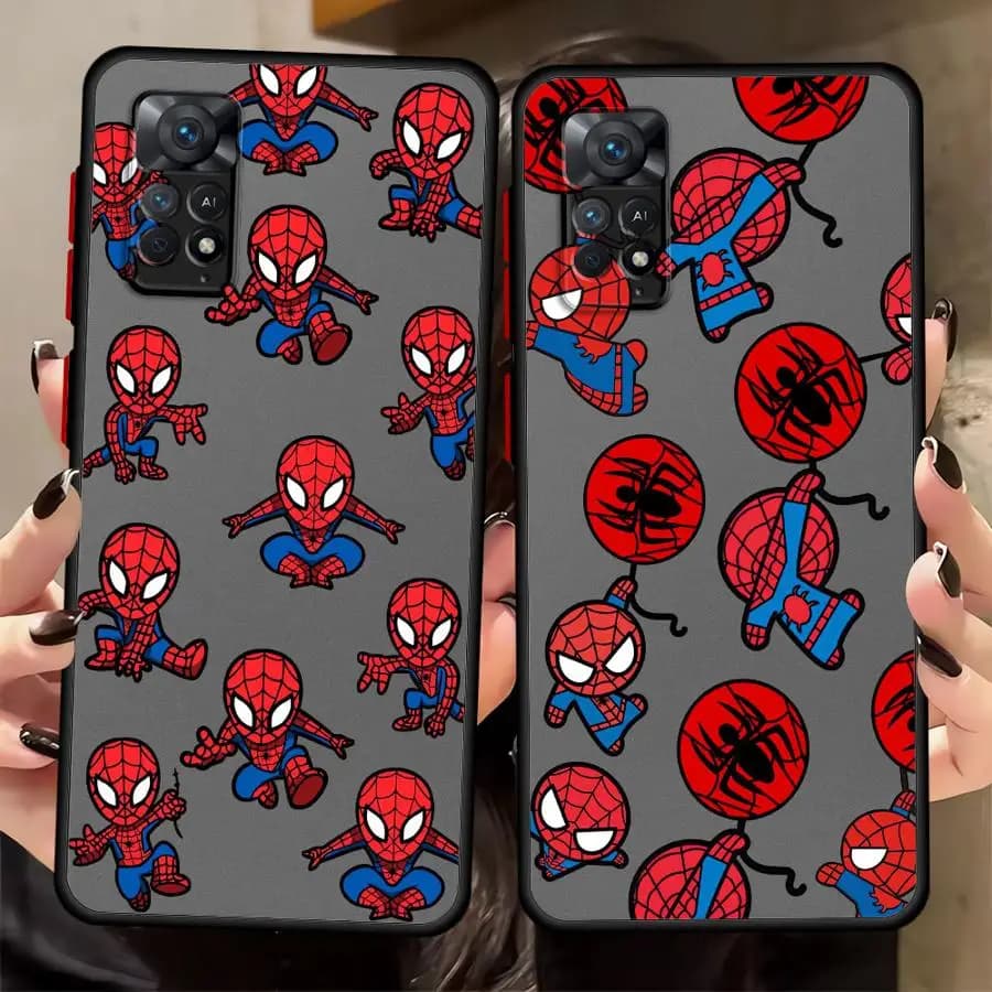 Capa para Xiaomi Redmi Note com personagens do Homem-Aranha