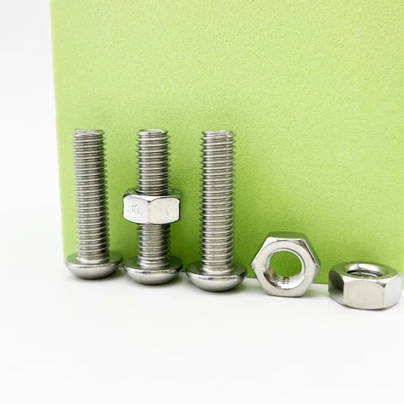 Parafusos e porcas métricos aço inox 304 prateado com cabeça sextavada kit variado