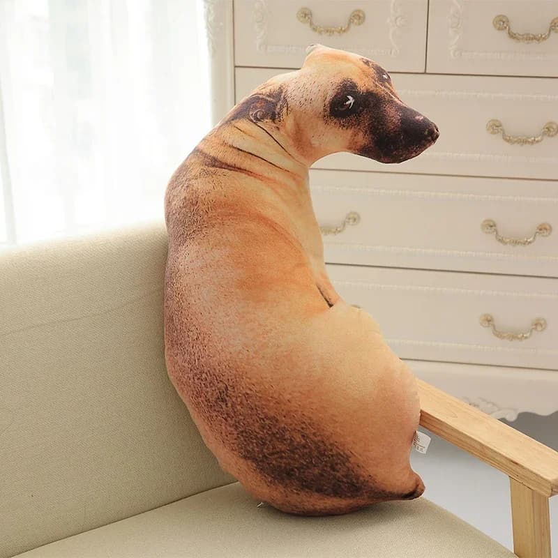 Bonecas de pelúcia 3D realistas de gatos e cães em poses variadas, fundo branco