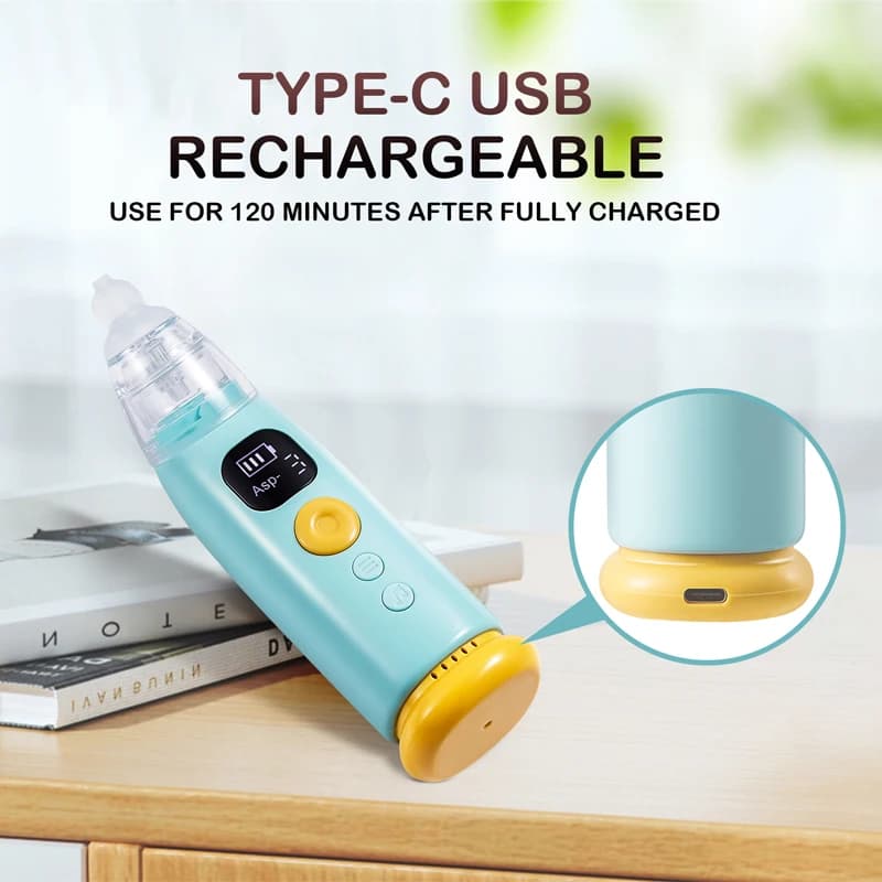 1pc portátil silicone nasal limpo aspirador nasal 3 modos de sucção elétrico nasal iluminação calmante e música do berçário