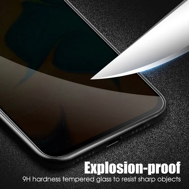Protetor de tela de vidro temperado preto com resistência 9H para Xiaomi Redmi Note e Poco X