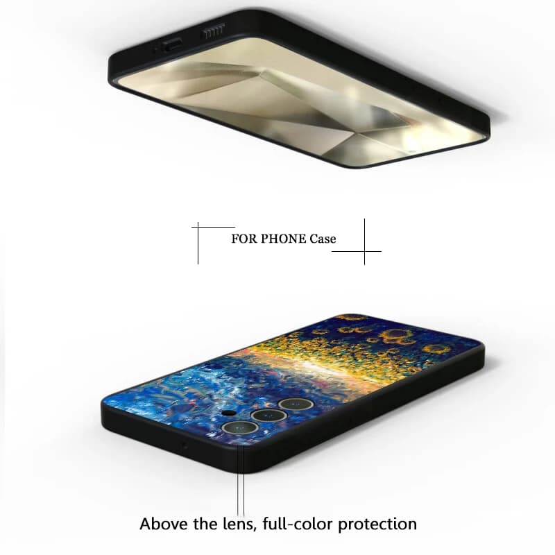 Capa para celular Xiaomi com proteção total e design artístico Noite Estrelada Van Gogh azul