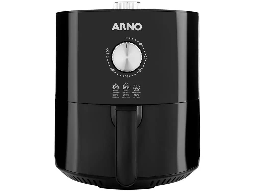 Fritadeira elétrica Arno Air Fryer preta com controle manual de temperatura e timer 220V