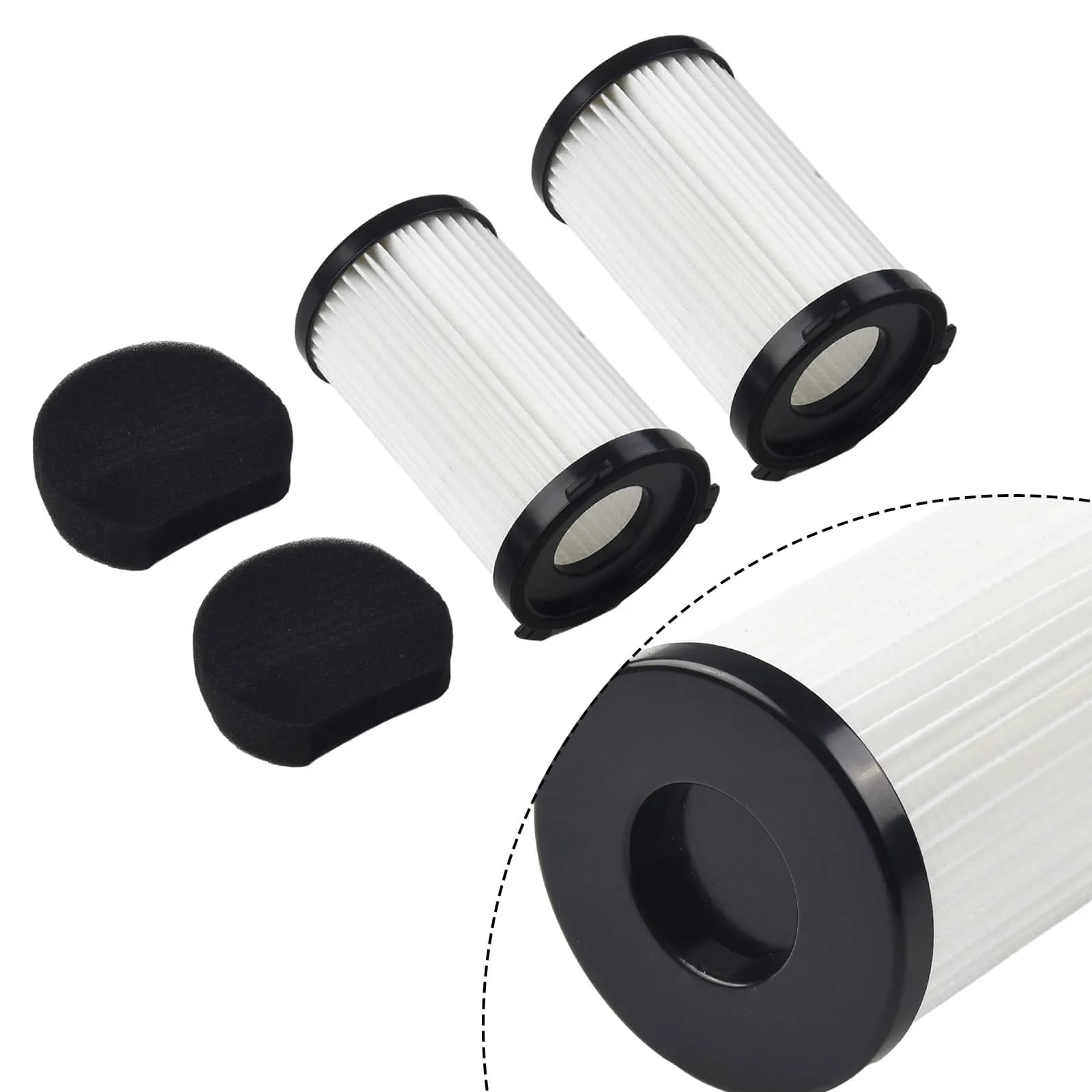 Kit 2 filtros brancos e 2 esponjas pretas para aspirador Clatronic BS 1306N e BS 1948 CB