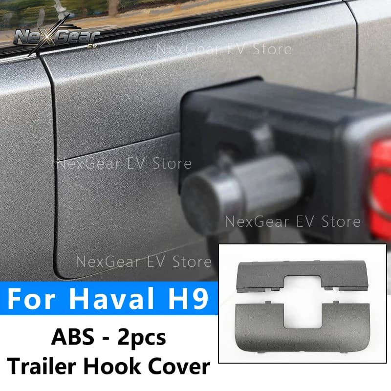 Para GWM Haval H9 2024-2026: Tampa da Base Quadrada da Barra Traseira, Tampa do Engate de Reboque, Peças de Tração, Acessórios de Modificação de Aparência