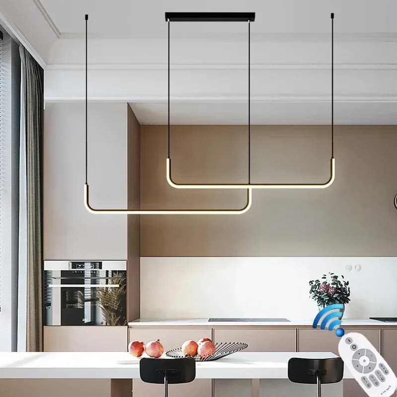 Lustre LED suspenso de design minimalista para cozinha moderna