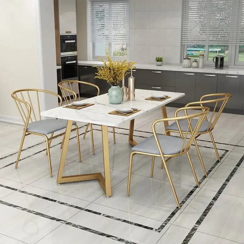 Cadeiras de Jantar de Luxo com Pernas Douradas, Design Exclusivo, Modernas para Jardim, Restaurante e Semi-bar, Móveis para Casa