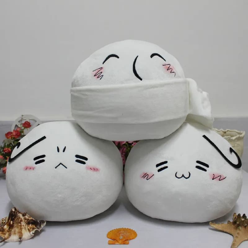 Almofadas de pelúcia branca Aph Hetalia Mochi com expressões fofas de anime infantil