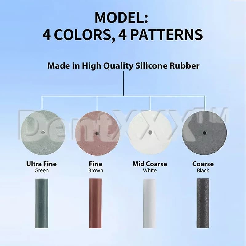 Kit de rebolos de polimento profissional em silicone com 4 cores e texturas diferentes para ferramentas