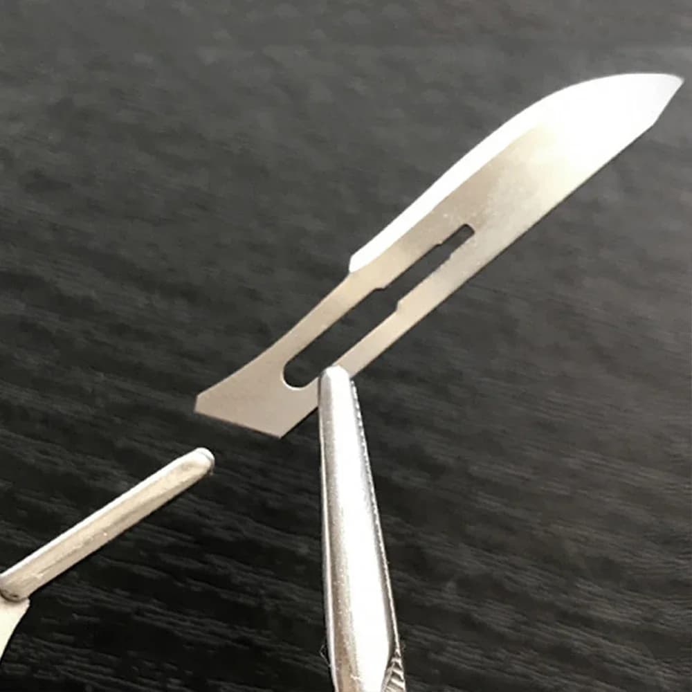 Lâmina de bisturi modelo 11 prata antiderrapante para artesanato e reparo kit 2 peças