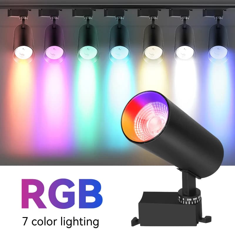 Trilho com luzes RGB LED para palco, mudam automaticamente de cor, ideal para eventos e decoração de interiores.