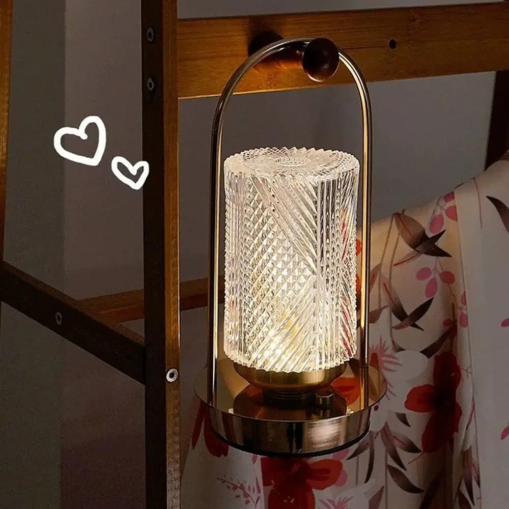 Luminária de Mesa Metálica Nórdica com Controle Touch, 3 Cores de Luz, Lâmpada LED Atmosférica, Regulável, Recarregável via USB, Luz Noturna Portátil para Estudo
