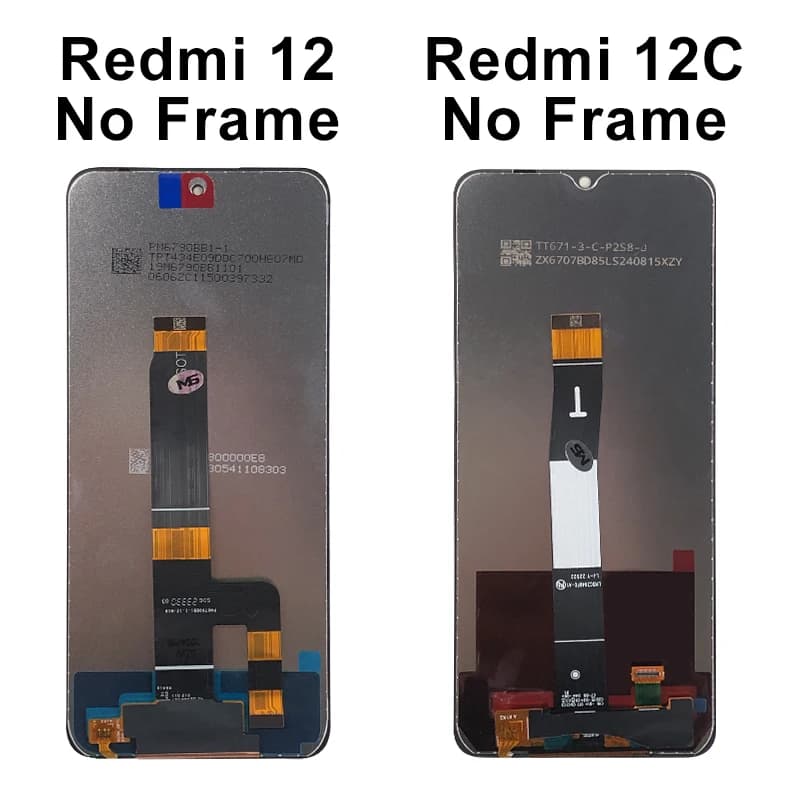 Tela LCD sem frame para Xiaomi Redmi 12 e Redmi 12C, digitalizador touch screen para celular