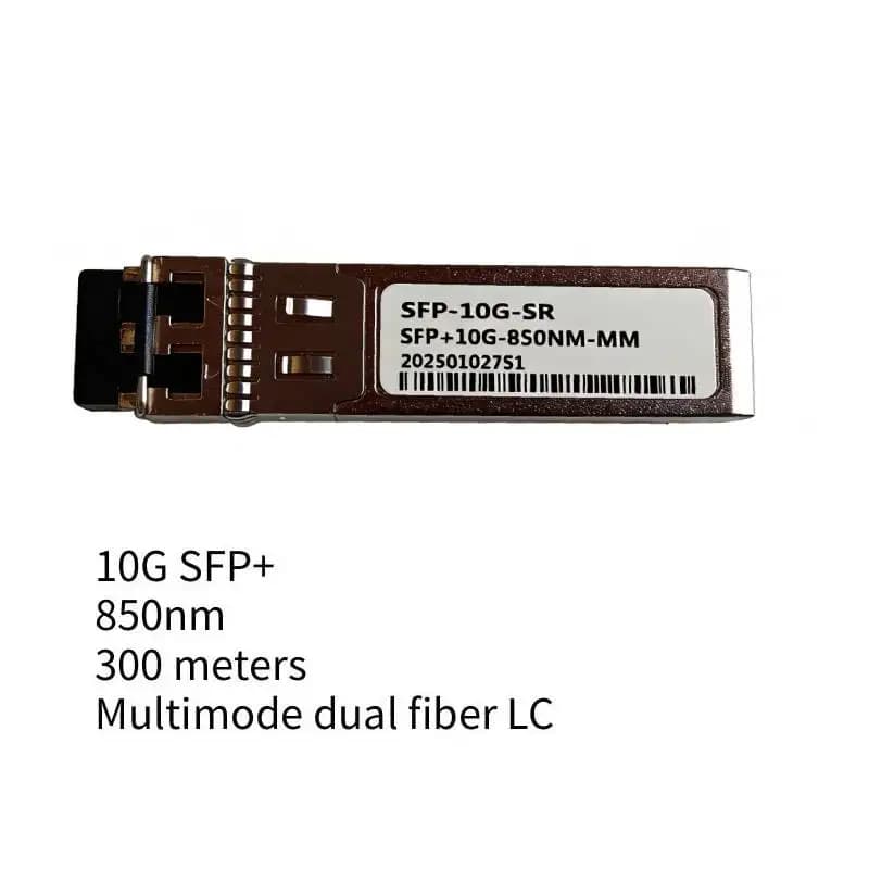 Módulo transceptor SFP+ SFP-10G-SR prata para fibra óptica multimodo 10G 850nm 300 metros LC