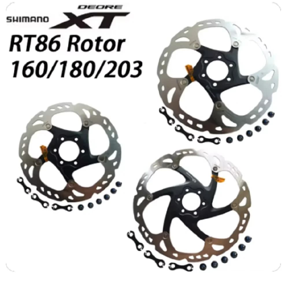 Disco de freio Shimano Deore XT RT86 para bicicletas de montanha, tamanhos 160mm, 180mm e 203mm