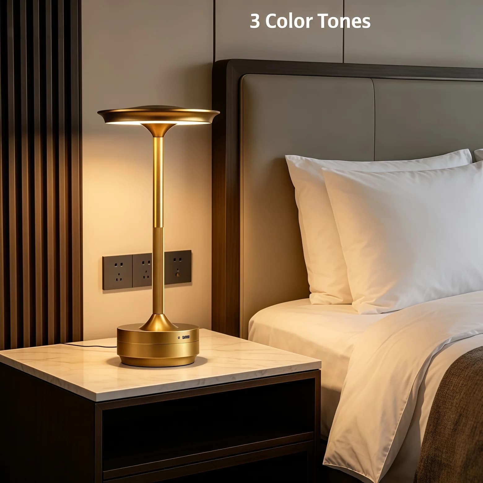 Luminária de mesa LED em forma de I com interruptor de toque, lâmpada decorativa de estilo retrô com regulagem gradual de intensidade, adequada para sala de jantar e quarto.