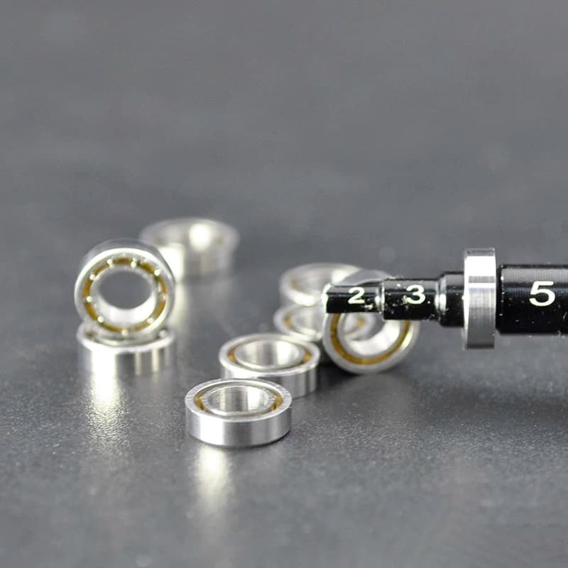 Rolamentos mini abertos MR74 prata para carros RC com medidor de precisão, kit 10 peças 4x7x2 mm