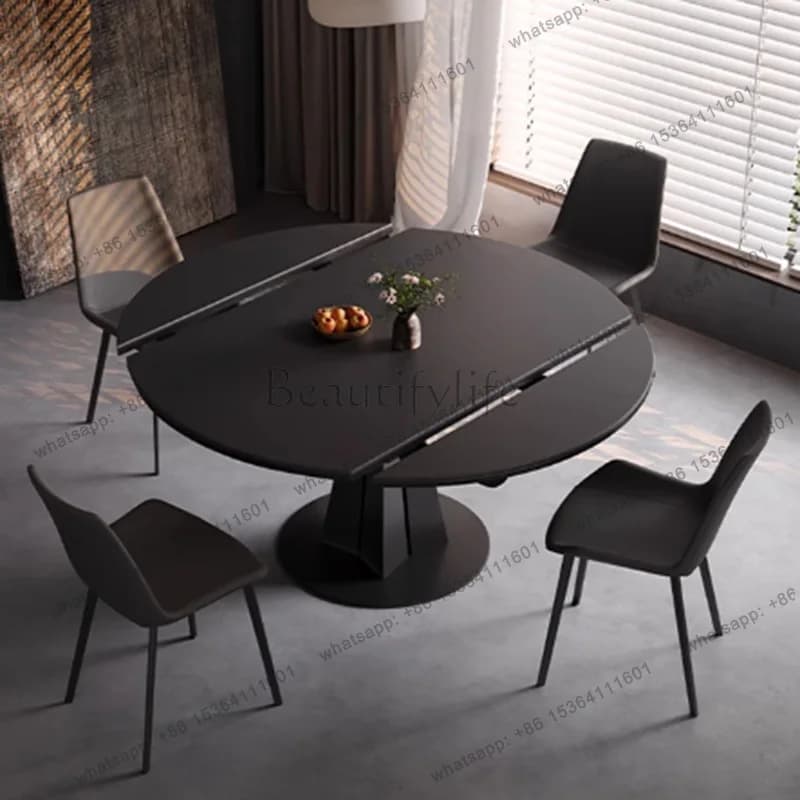 Mesa de Jantar Redonda Dobrável Moderna com Cadeiras para Sala de Estar, Designer, Economia de Espaço, Móveis de Cozinha