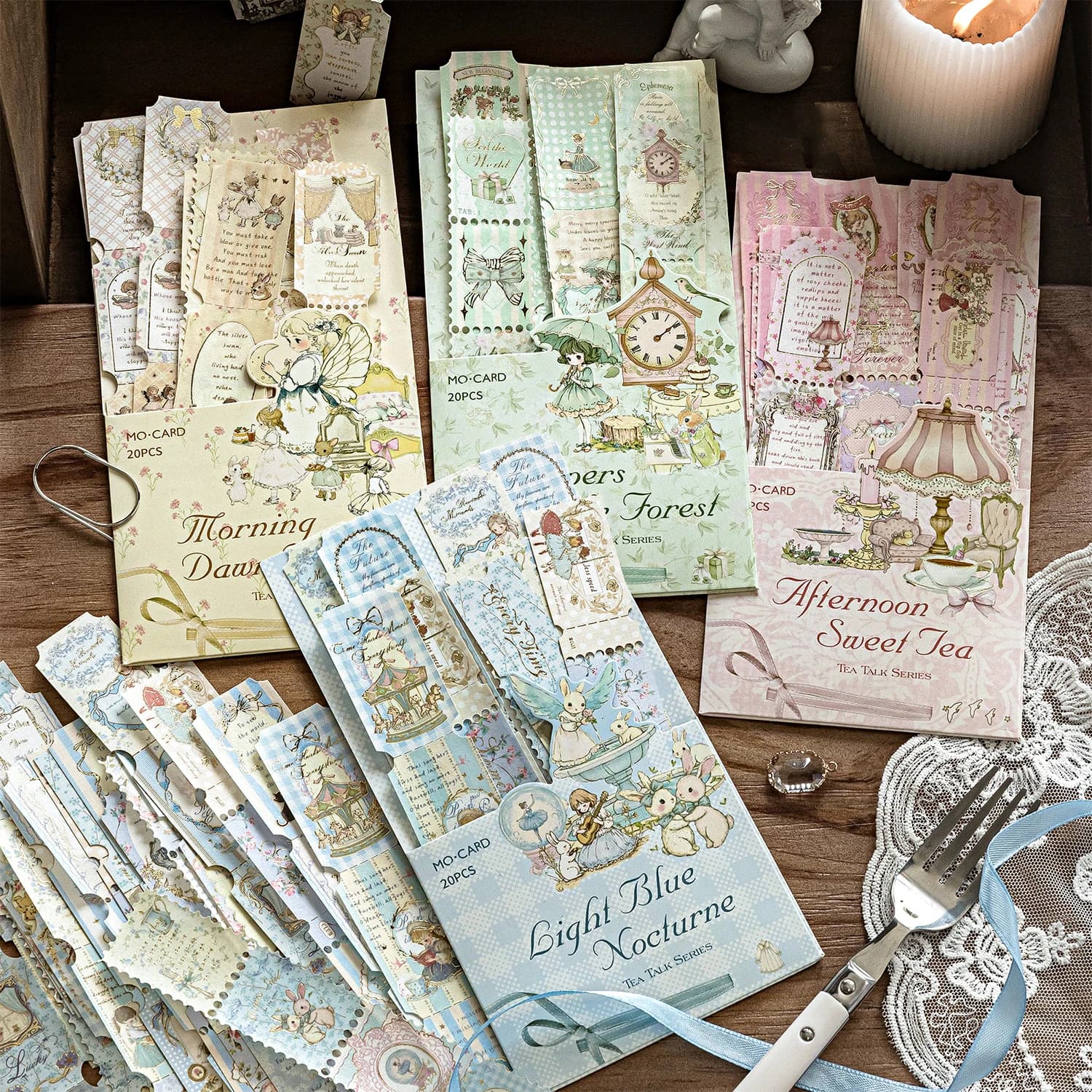 adesivos vintage em forma de bilhetes com ilustrações retrô para scrapbooking