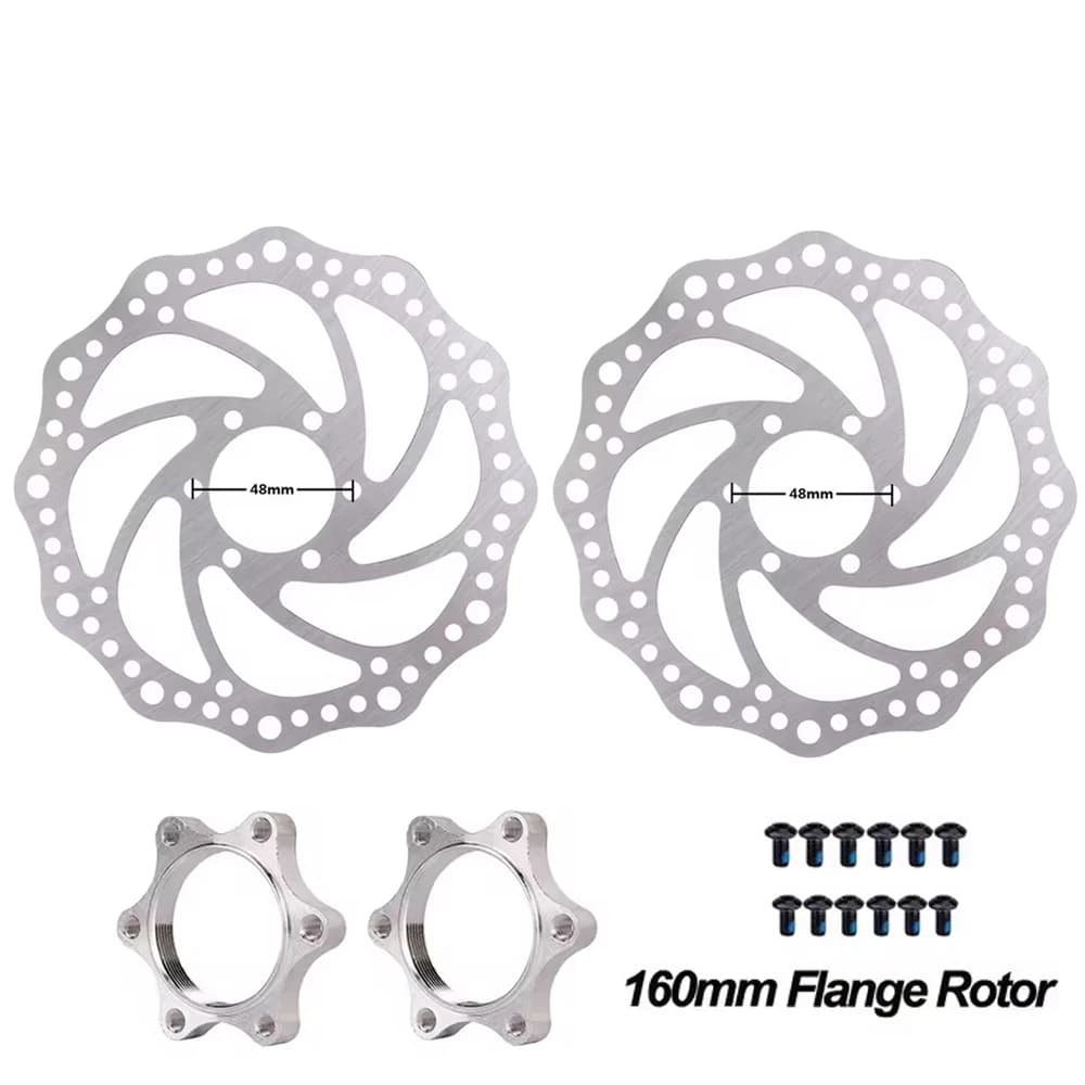 Kit de Rotor de Freio de Bicicleta de 160mm com Flanges e Parafusos