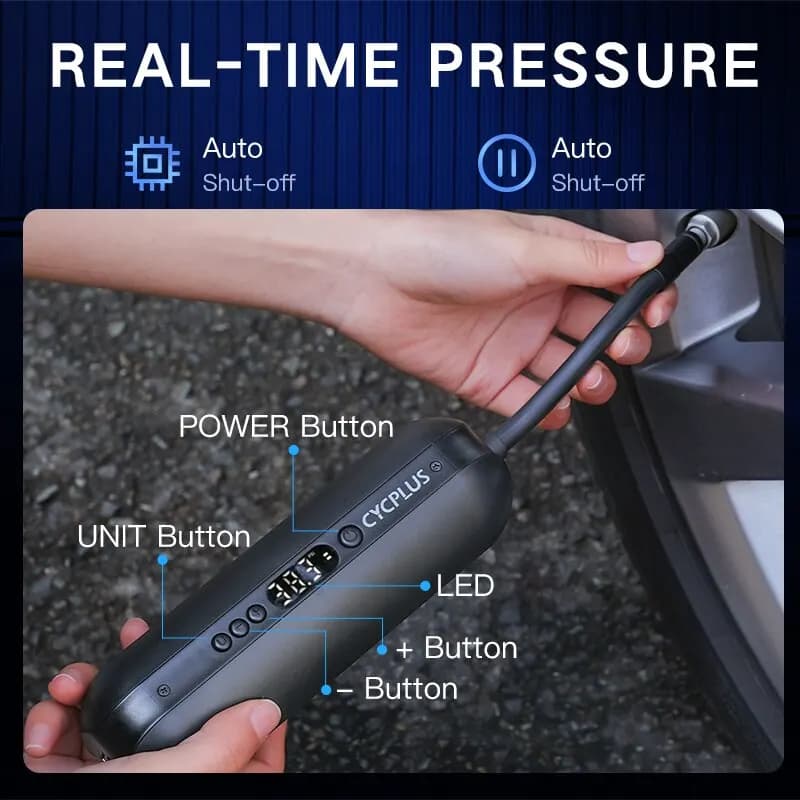 Cycplus a2 compressor de ar sem fio bomba bicicleta para pneu carro alta pressão 150psi portátil inteligente inflator ar para mtb bicicleta bola