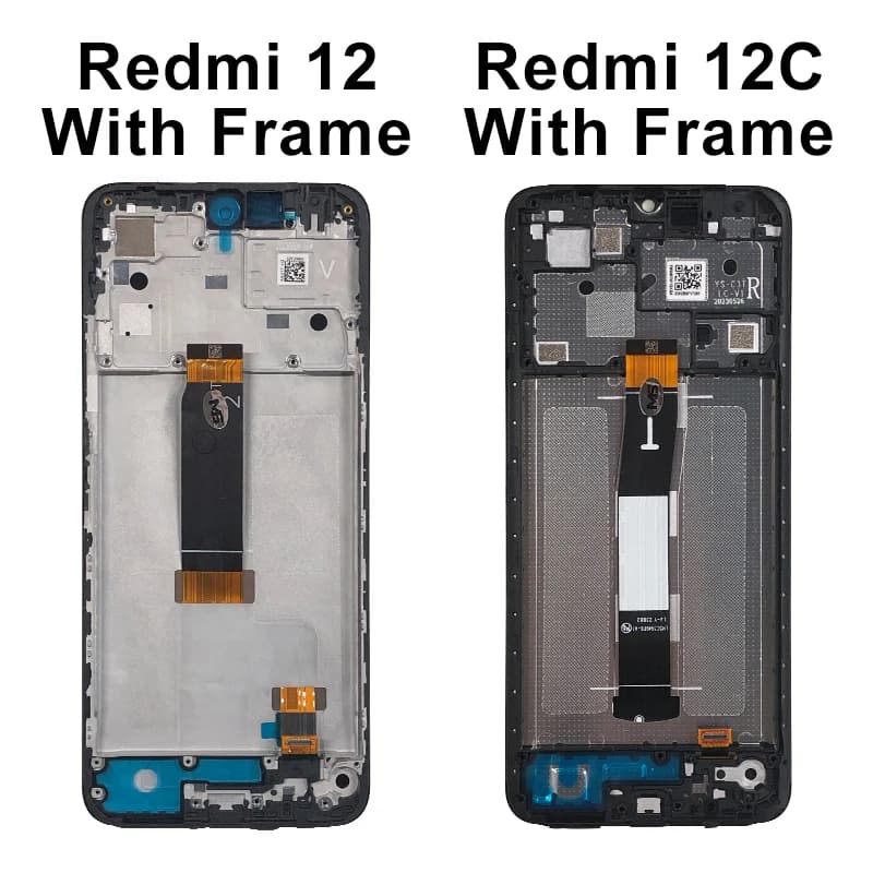 Tela LCD com frame para Xiaomi Redmi 12 e Redmi 12C, digitalizador touch screen para reposição