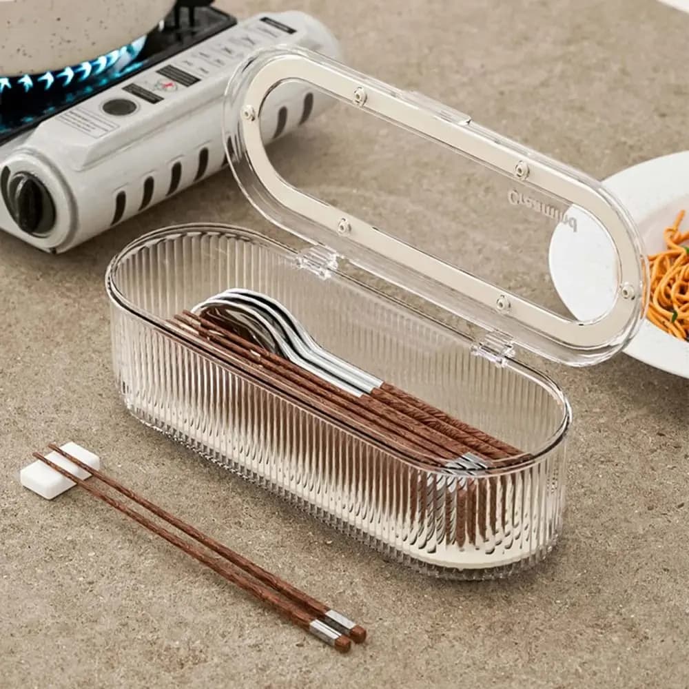 Organizador de pauzinhos de cozinha, caixa de armazenamento de talheres, suporte de louça com bandeja de drenagem para utensílios, gaveta, colheres, talheres