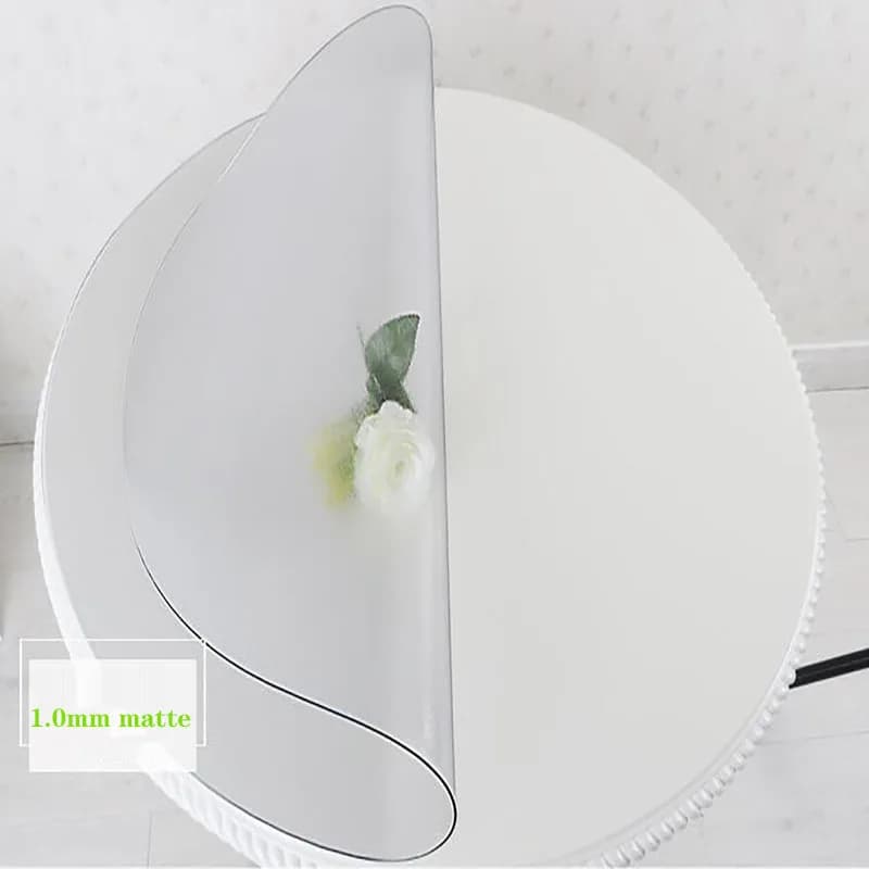 Tapete de mesa redondo transparente à prova d'água em PVC