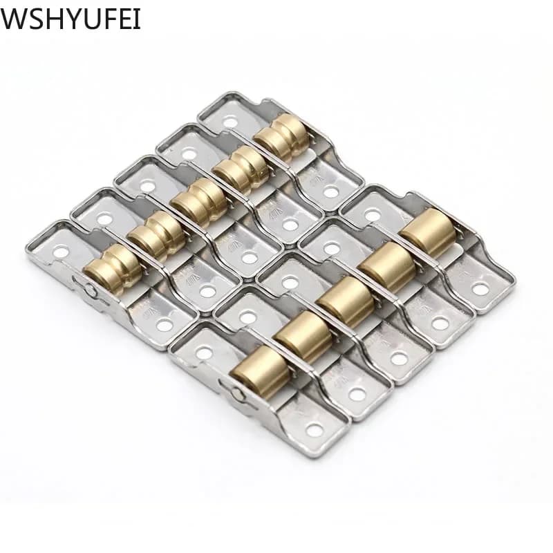 10 pçs/set rodas de porta deslizante rolos pesados mudo janela de aço inoxidável porta deslizante rolamento rolos móveis ferragem
