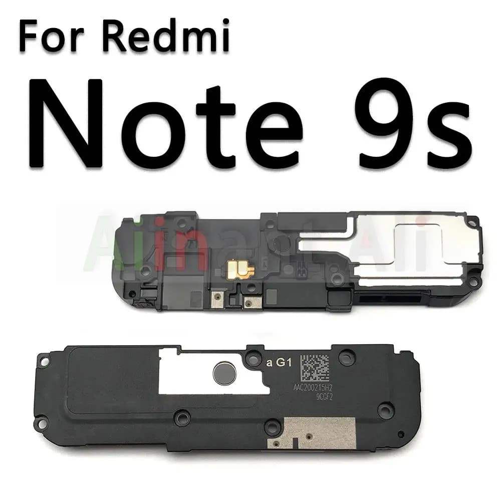 Alto-falante interno preto para Xiaomi Redmi Note 9S com cabo flexível e som inferior
