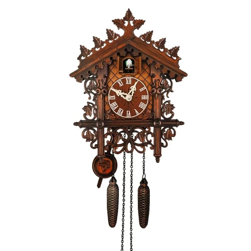 Relógio de parede cuco com pêndulo, movimento silencioso, decoração interior, ornamentos vintage, decoração da sala
