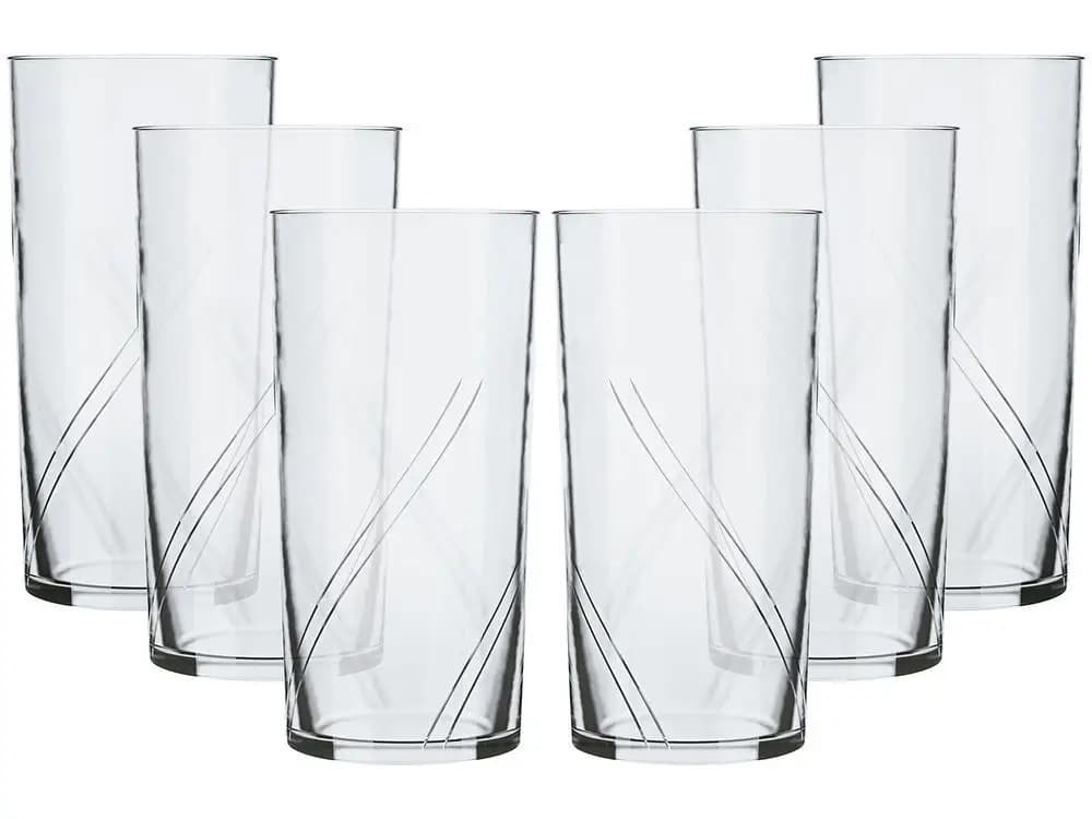 Jogo de copos de vidro 300ml 6 peças Nadir com padrão geométrico