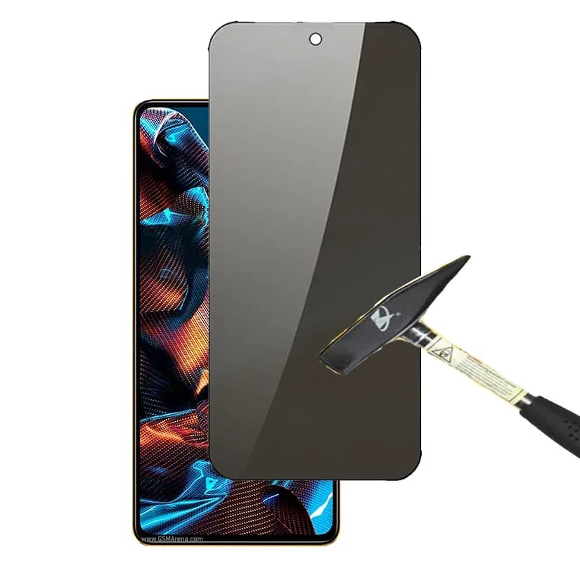 Smartphone branco Poco F5 com design moderno e câmera dupla em fundo claro