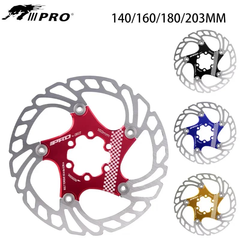Conjunto de rotores de freio a disco coloridos 140 a 203mm para freio hidráulico com 6 furos