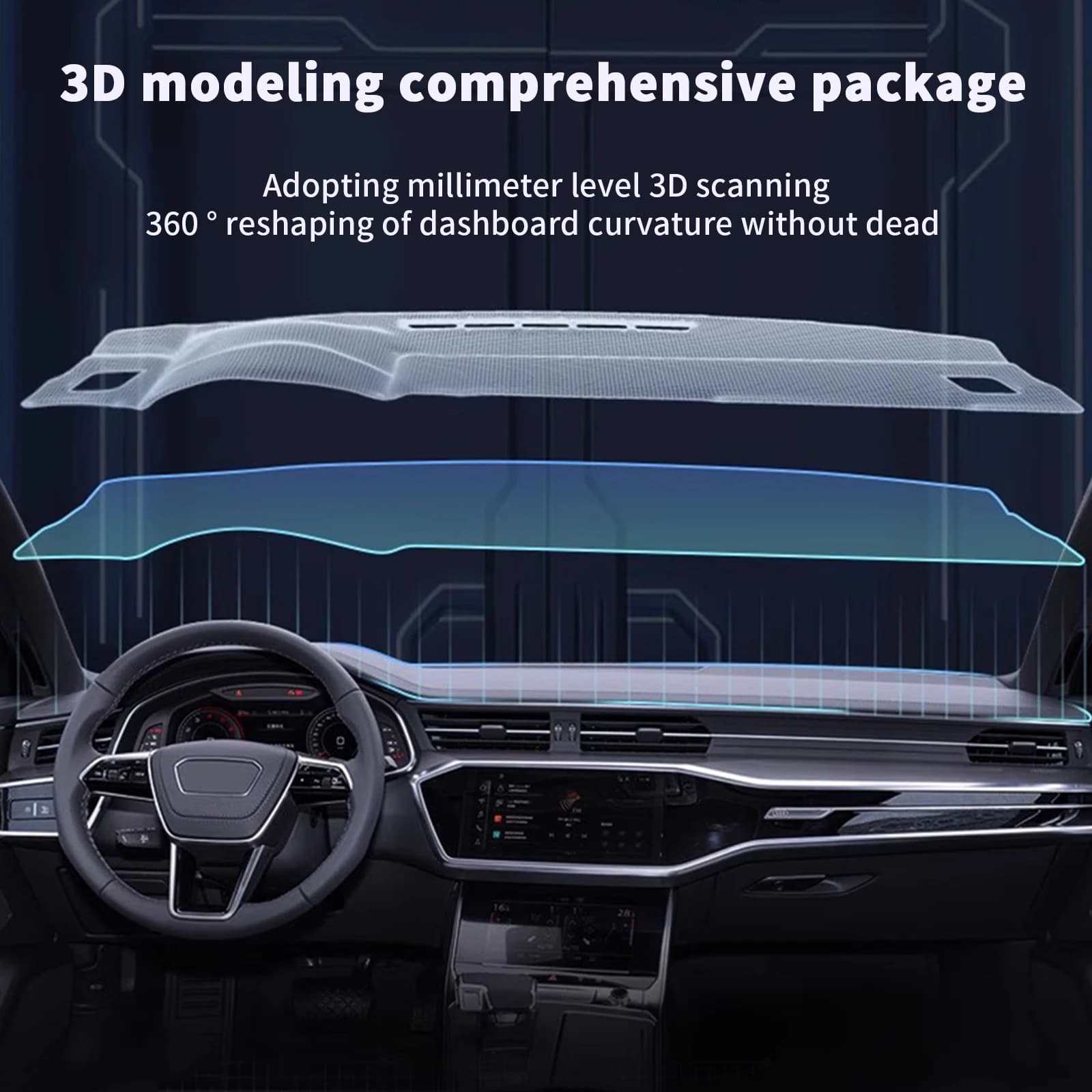 Tapete protetor de painel ZEEKR 7X com modelagem 3D para ajuste perfeito e cobertura total do painel
