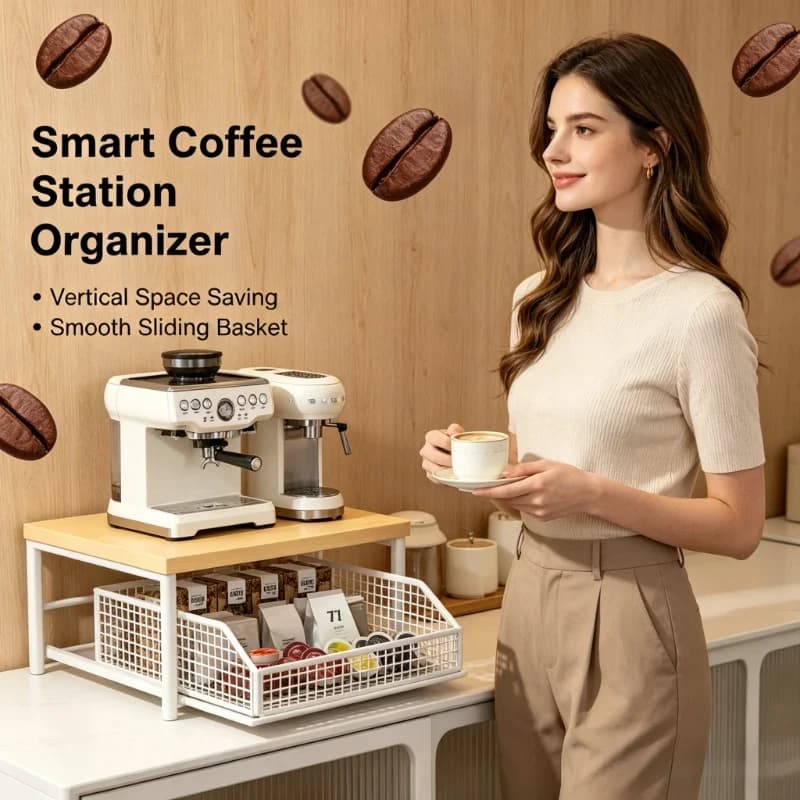 Prateleira Organizadora de Micro-ondas Moderna e Estilosa para Economia de Espaço, Ideal para Eletrodomésticos de Cozinha