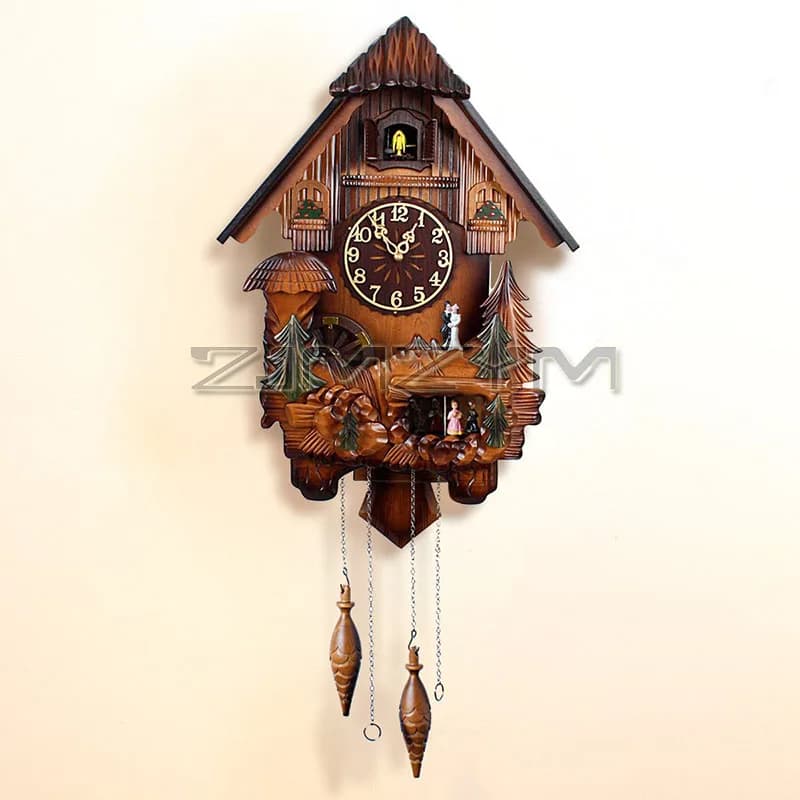 Música cuco relógio de parede criativo pêndulo despertador com figura dança para a decoração da sua casa para adicionar um toque natural do campo