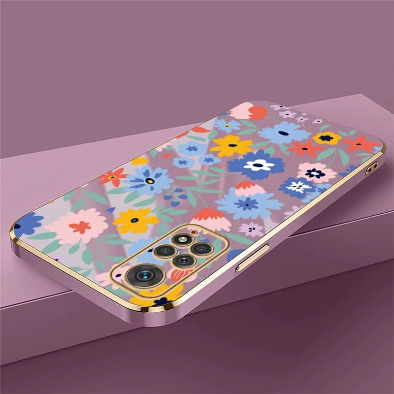 Capa de telefone Xiaomi Redmi Note 11 com padrão floral colorido em silicone TPU