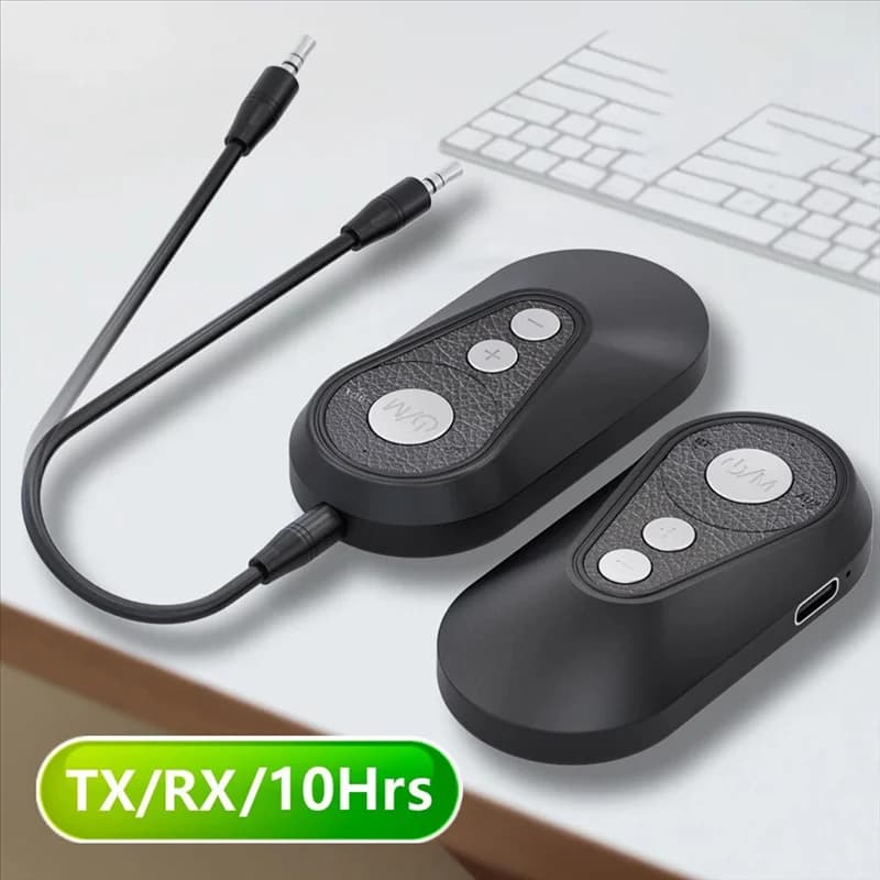 Adaptador de áudio Bluetooth preto Elegante-le com cabo P2 3.5mm e controles de volume