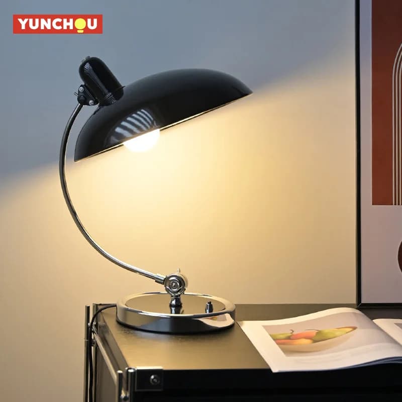 Luminária de mesa ajustável moderna com design Bauhaus, luz de leitura minimalista vintage