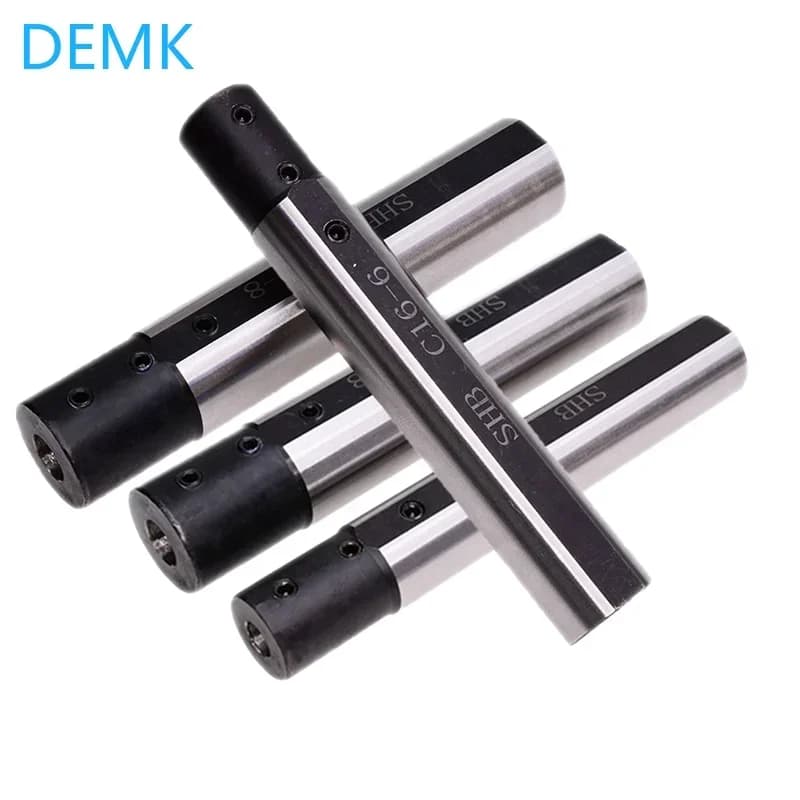 Mangas de ferramenta para torno DEMK SHB aço tungstênio conjunto 4 peças preto e cinza