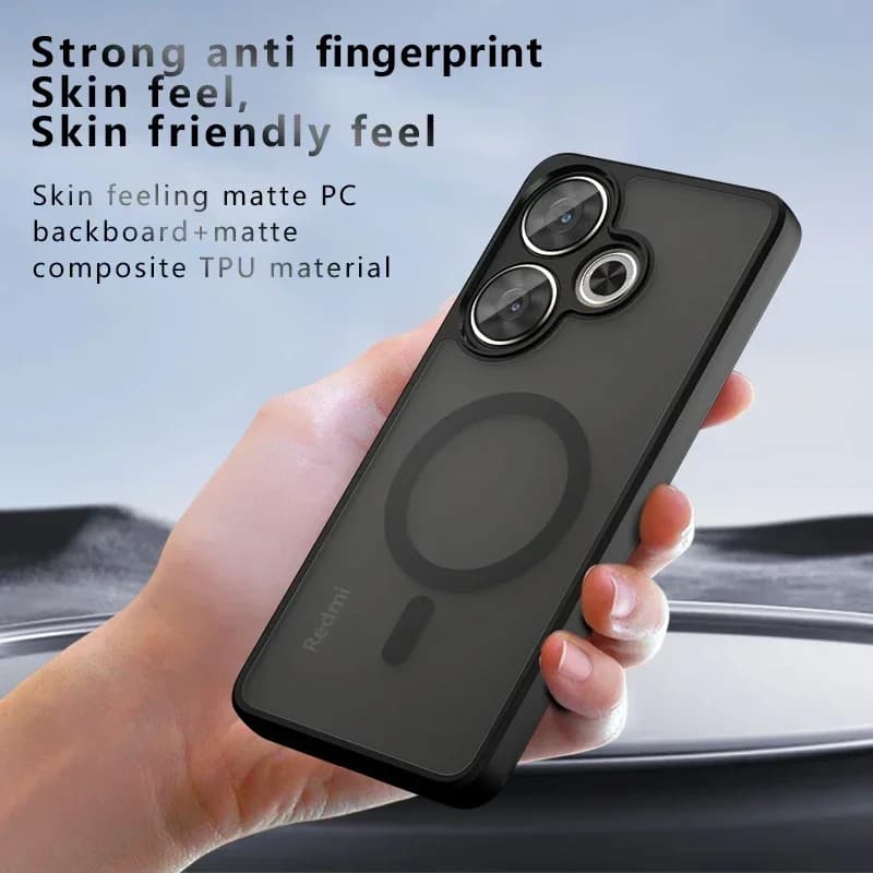 Capa fosca para Xiaomi Redmi Turbo 3 com material TPU composto e acabamento anti impressão digital