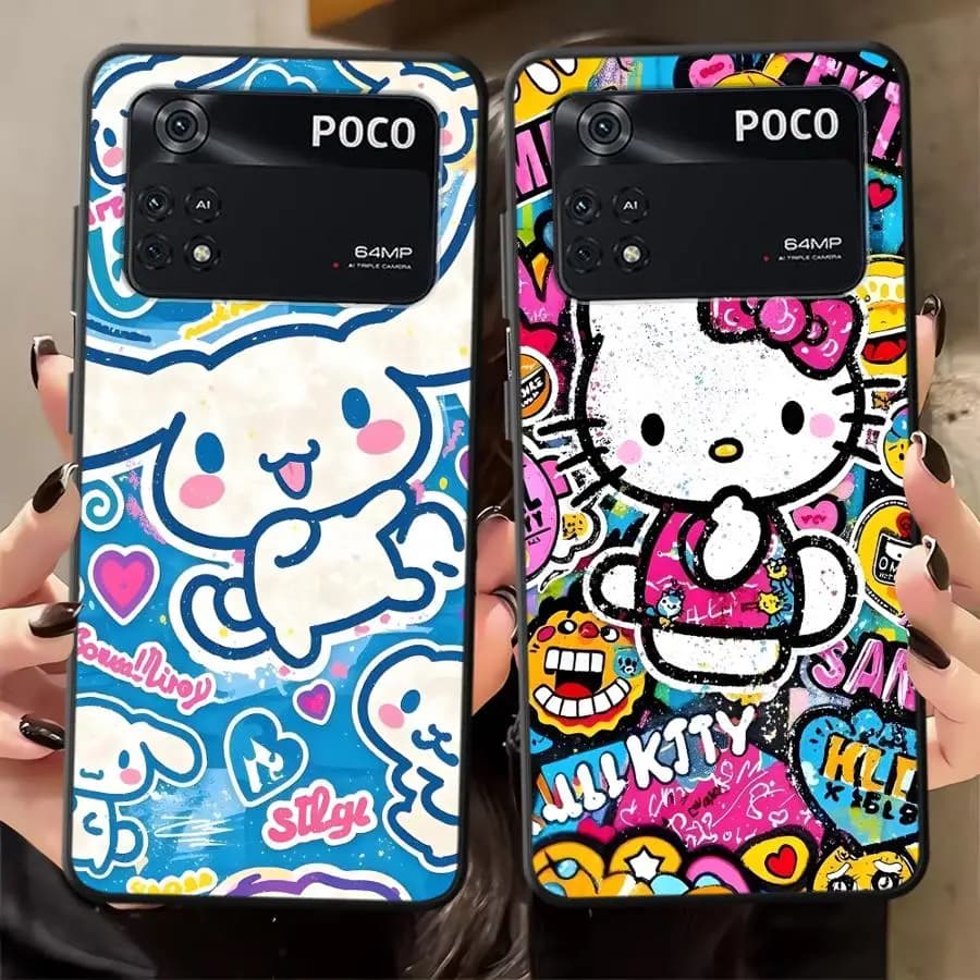 Capa de telefone Sanrio Cinnamoroll e Hello Kitty para Xiaomi Poco
