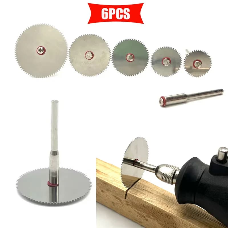 6 pçs mini lâmina de serra circular disco de corte de moagem elétrica ferramenta rotativa para dremel cortador de metal ferramenta elétrica discos de corte de madeira