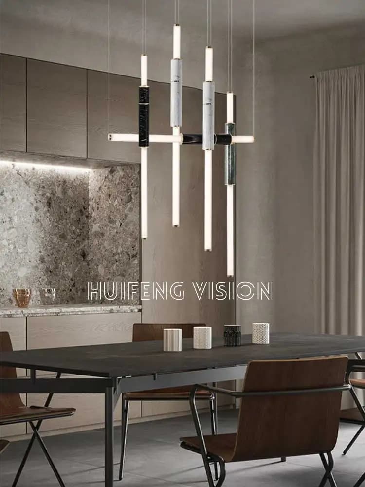 Luminária de suspensão nórdica de mármore natural de alabastro para sala de jantar
