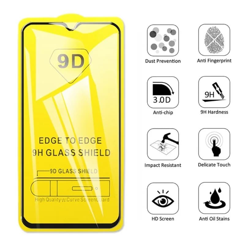 Protetor de tela 9D vidro temperado com proteção anti-impressão digital, anti-risco e toque delicado