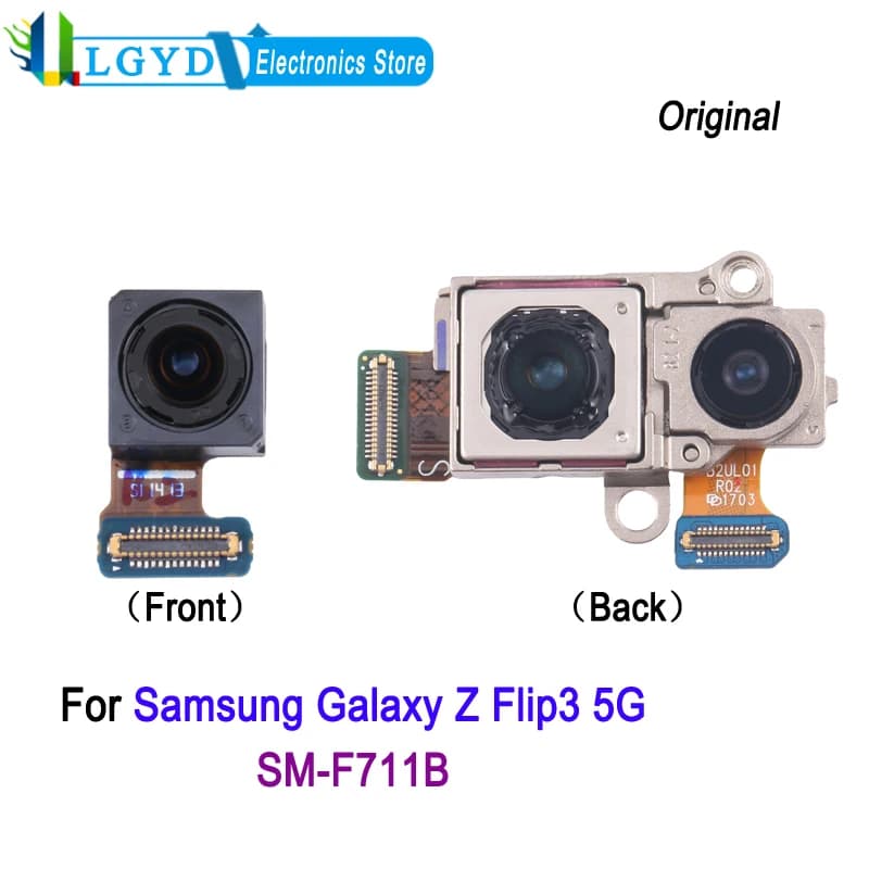 Câmera frontal e traseira para Samsung Galaxy Z Flip3 5G SM-F711B módulo de câmera peça de reposição para reparo