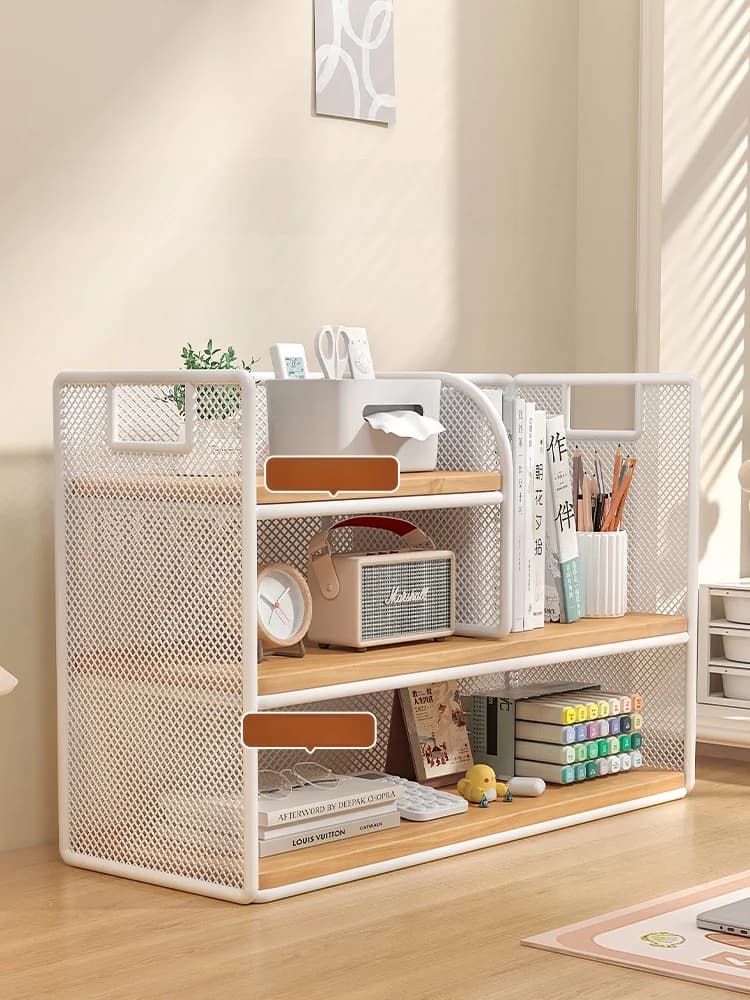 Estante de Livros de Ferro Simples para Mesa, Pequena Estante de Mesa, Prateleira de Armazenamento Montada na Parede para Est...
