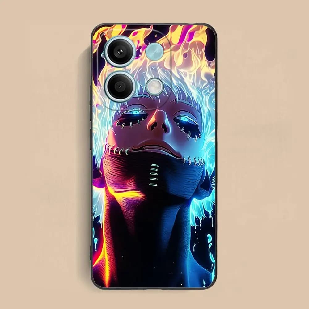 Capa para Xiaomi Redmi Note 14 My Hero Academia Dabi com arte vibrante e detalhes em chamas coloridas